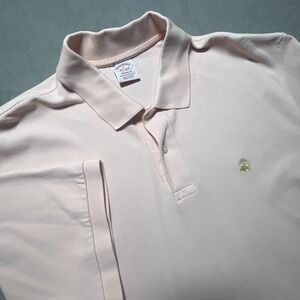 BROOKS BROTHERS ORIGINAL FIT PERFORMANCE POLO PINK COTTON MENS SHIRT SIZE XL 🔥